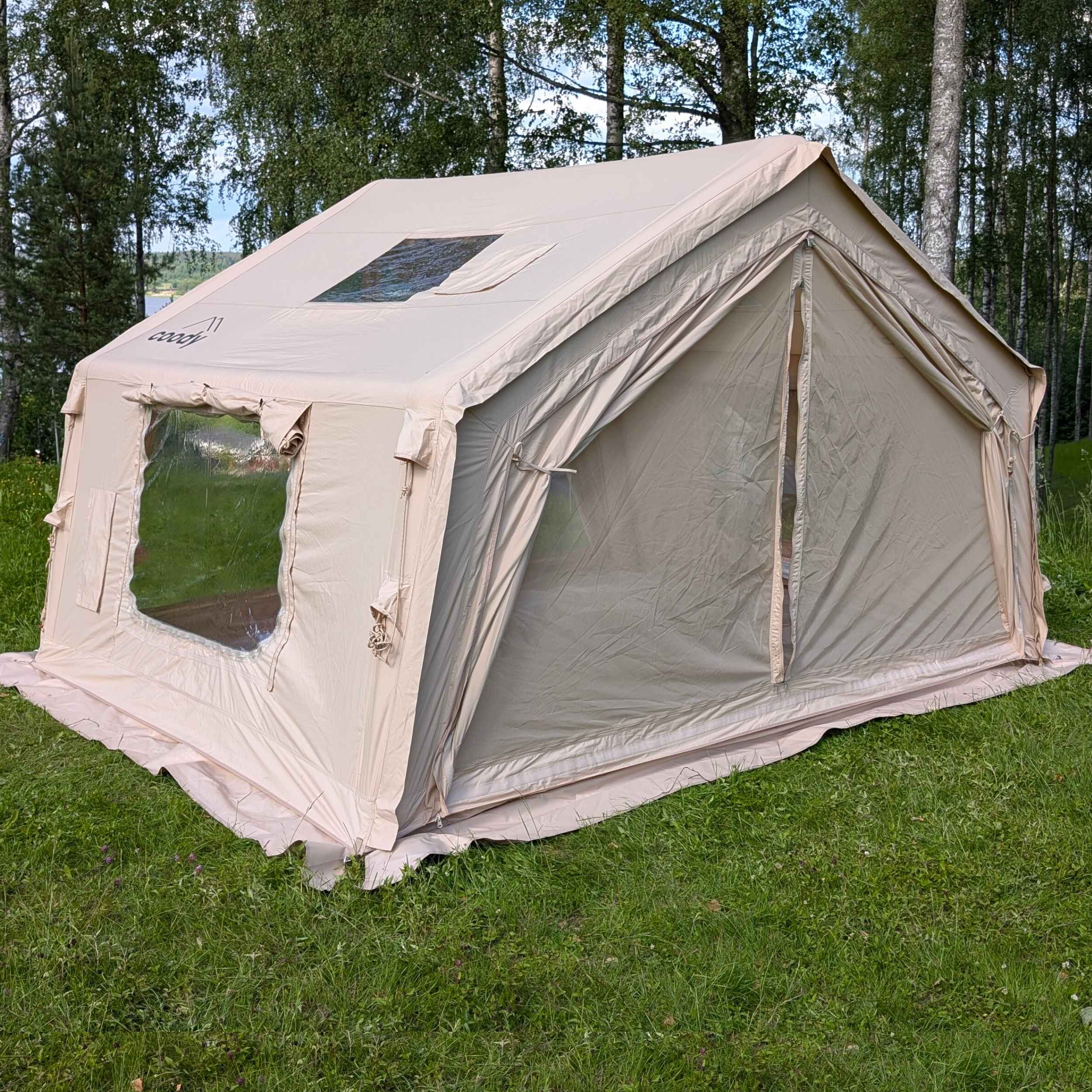 Coody 10.0 Beige  (2-4 person) Camping Bundle – Tent, PVC Ground Sheet, Carpet & Pump - Image 11
