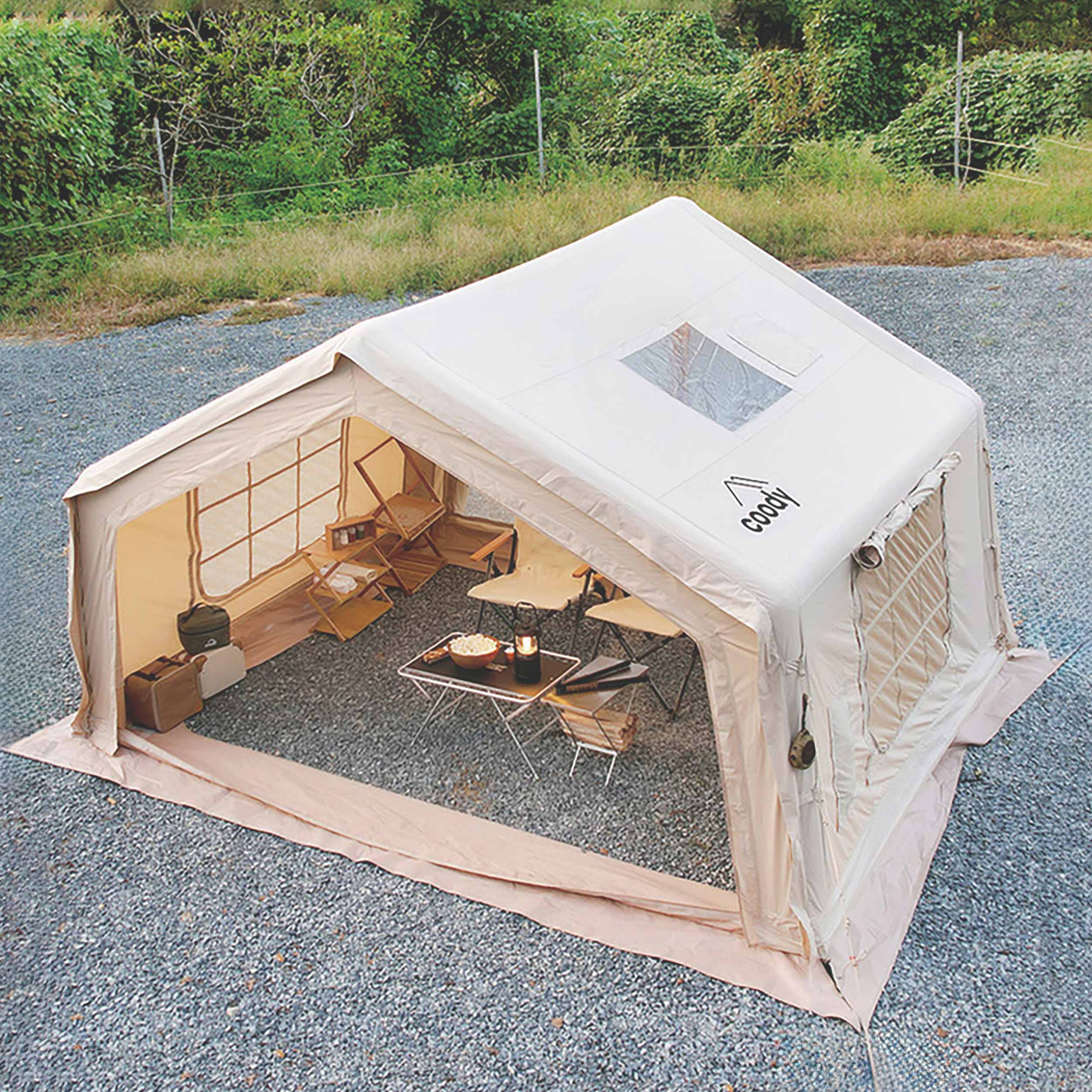 Coody 10.0 Beige  (2-4 person) Camping Bundle – Tent, PVC Ground Sheet, Carpet & Pump - Image 12