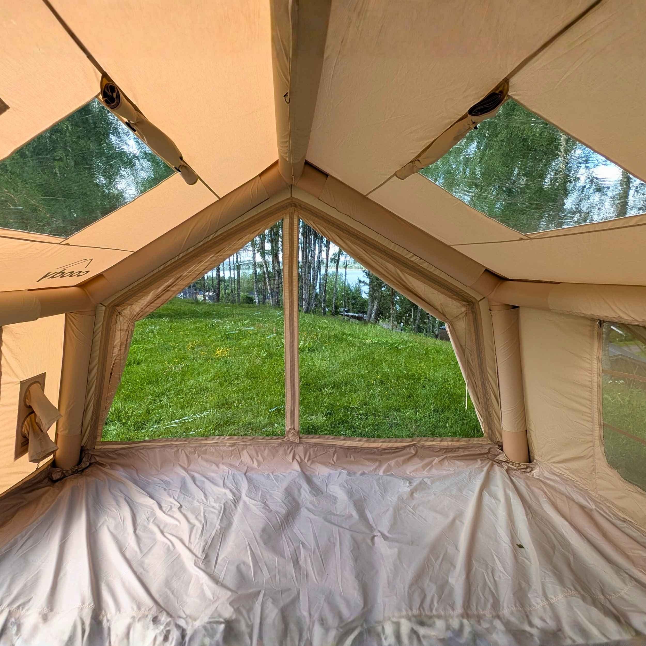 Coody 10.0 Beige  (2-4 person) Camping Bundle – Tent, PVC Ground Sheet, Carpet & Pump - Image 5