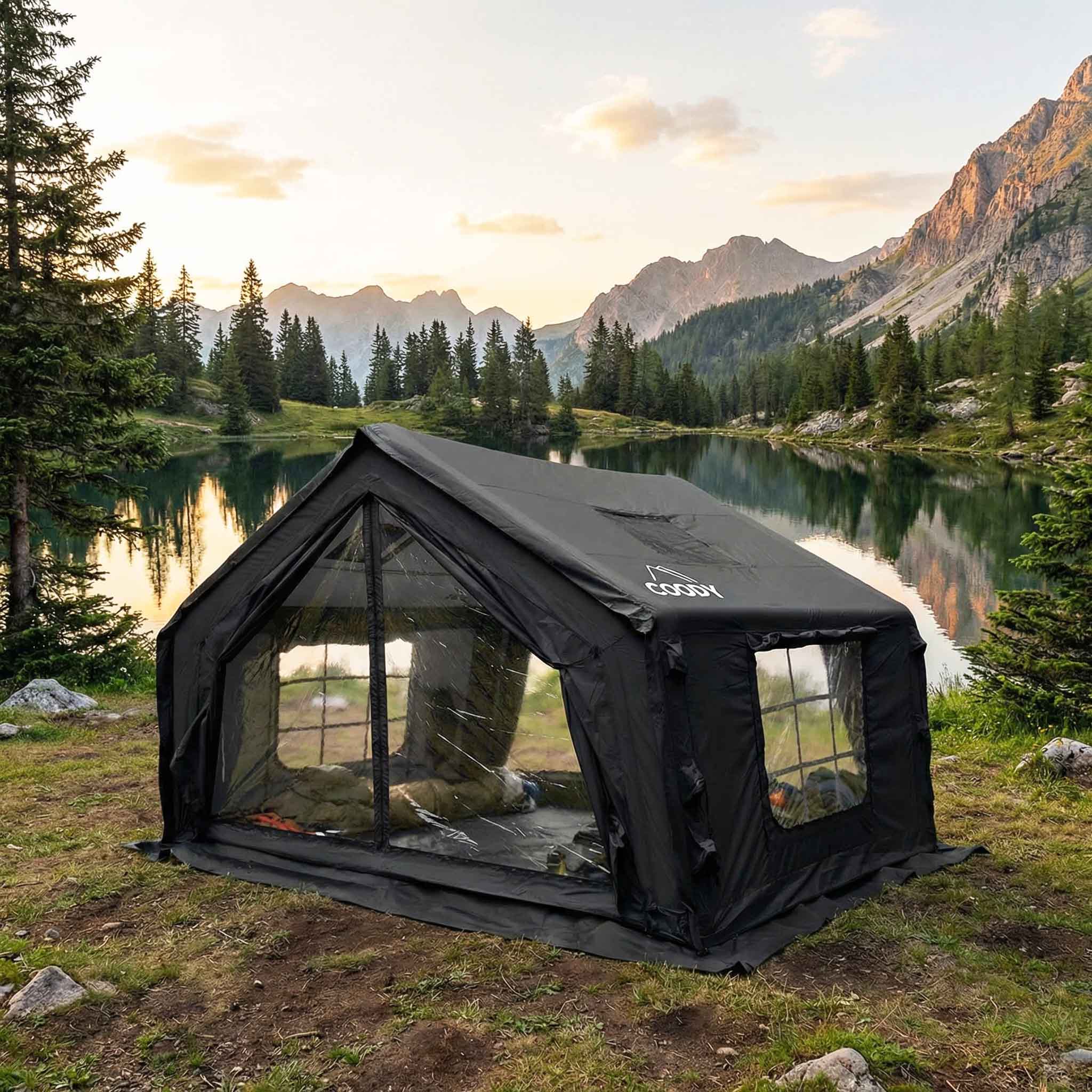 Coody 10.0 Black Inflatable Tent for Camping (2-4 person) - Image 7