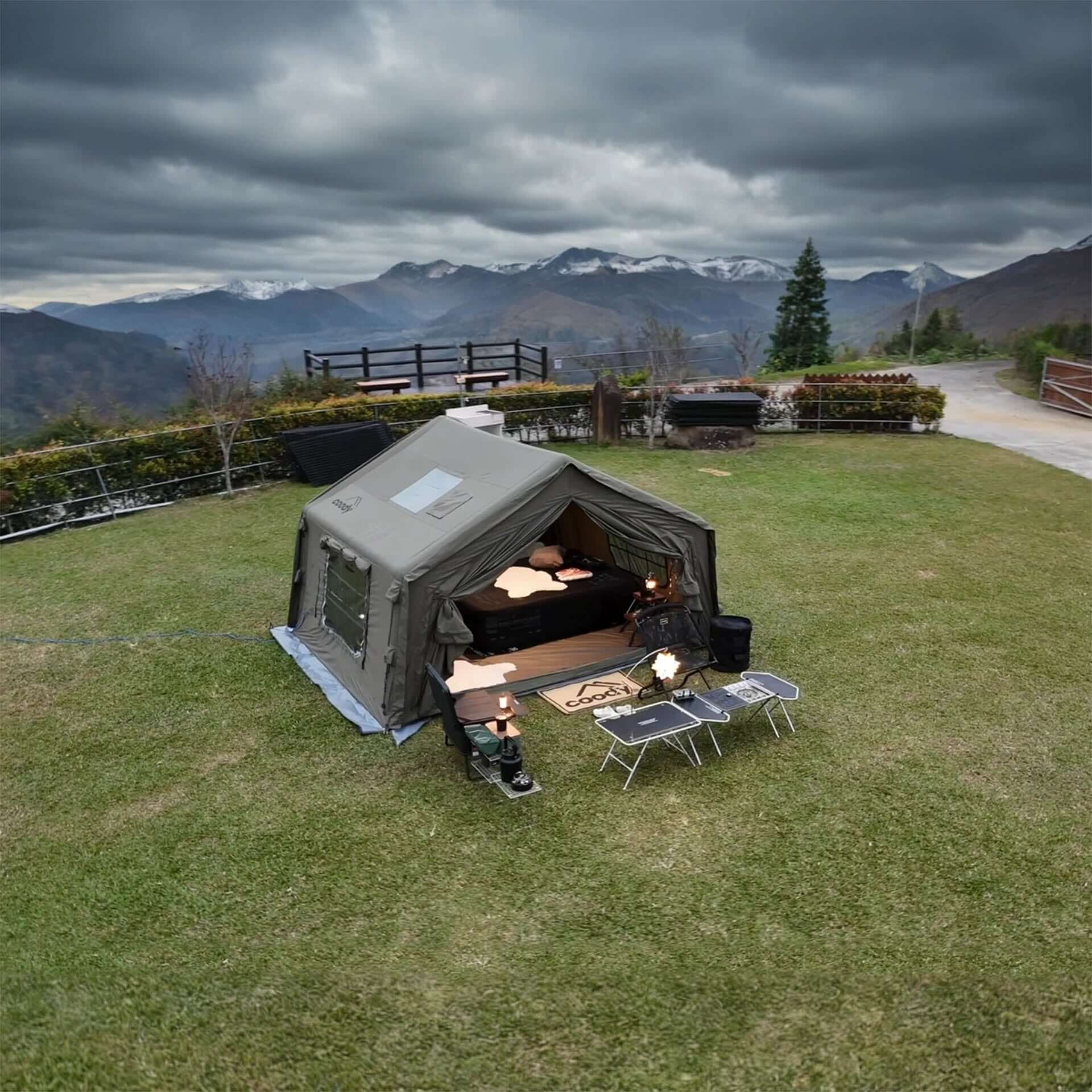 Coody 10.0 Forest Green Inflatable Tent for Camping (2-4 person) - Image 12