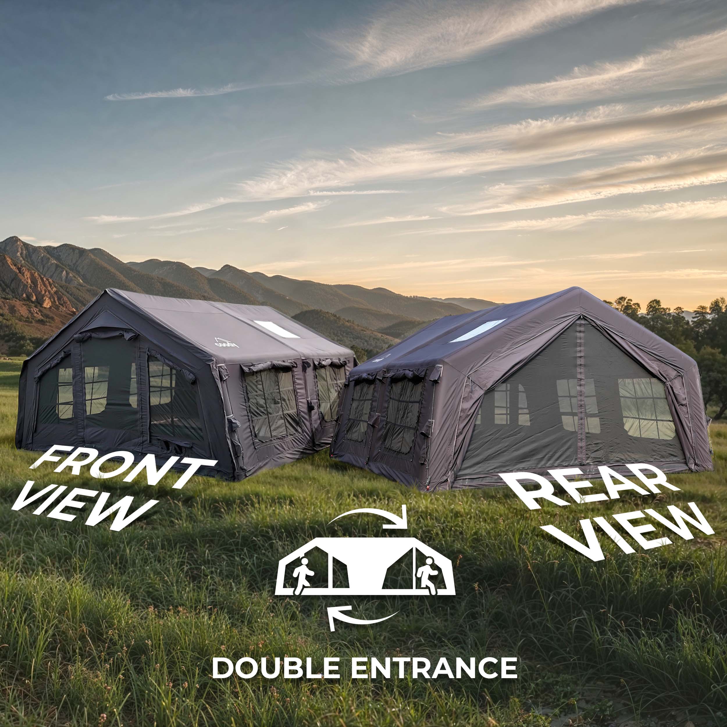 Coody 13.6 (Koala-5) Black Inflatable Tent for Camping (2-8 person) - Image 5