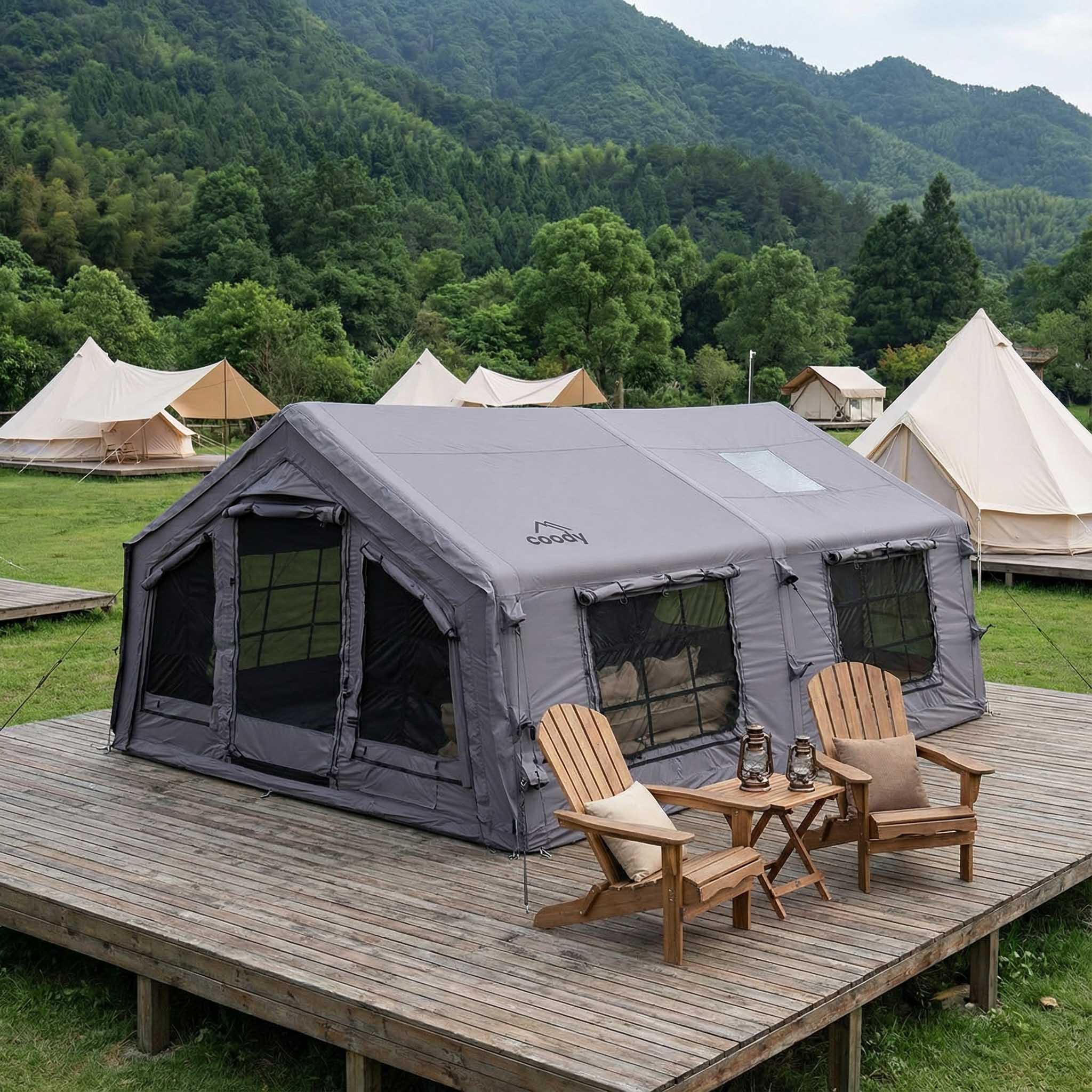 Coody 17.2 (Koala-7) Gray Inflatable Tent House for Camping (2-10 person) - Image 14