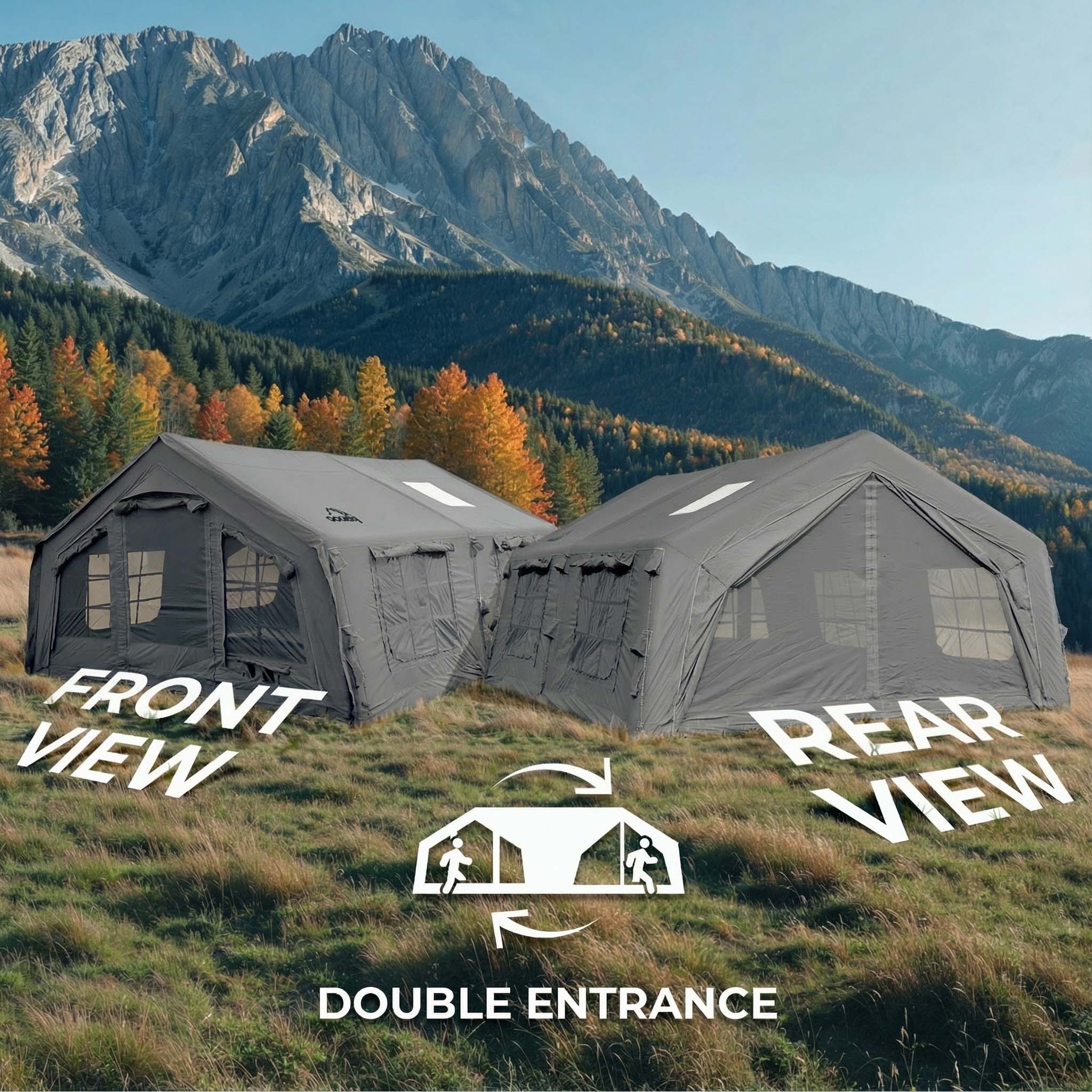 Coody 17.2 (Koala-7) Gray Inflatable Tent House for Camping (2-10 person) - Image 6