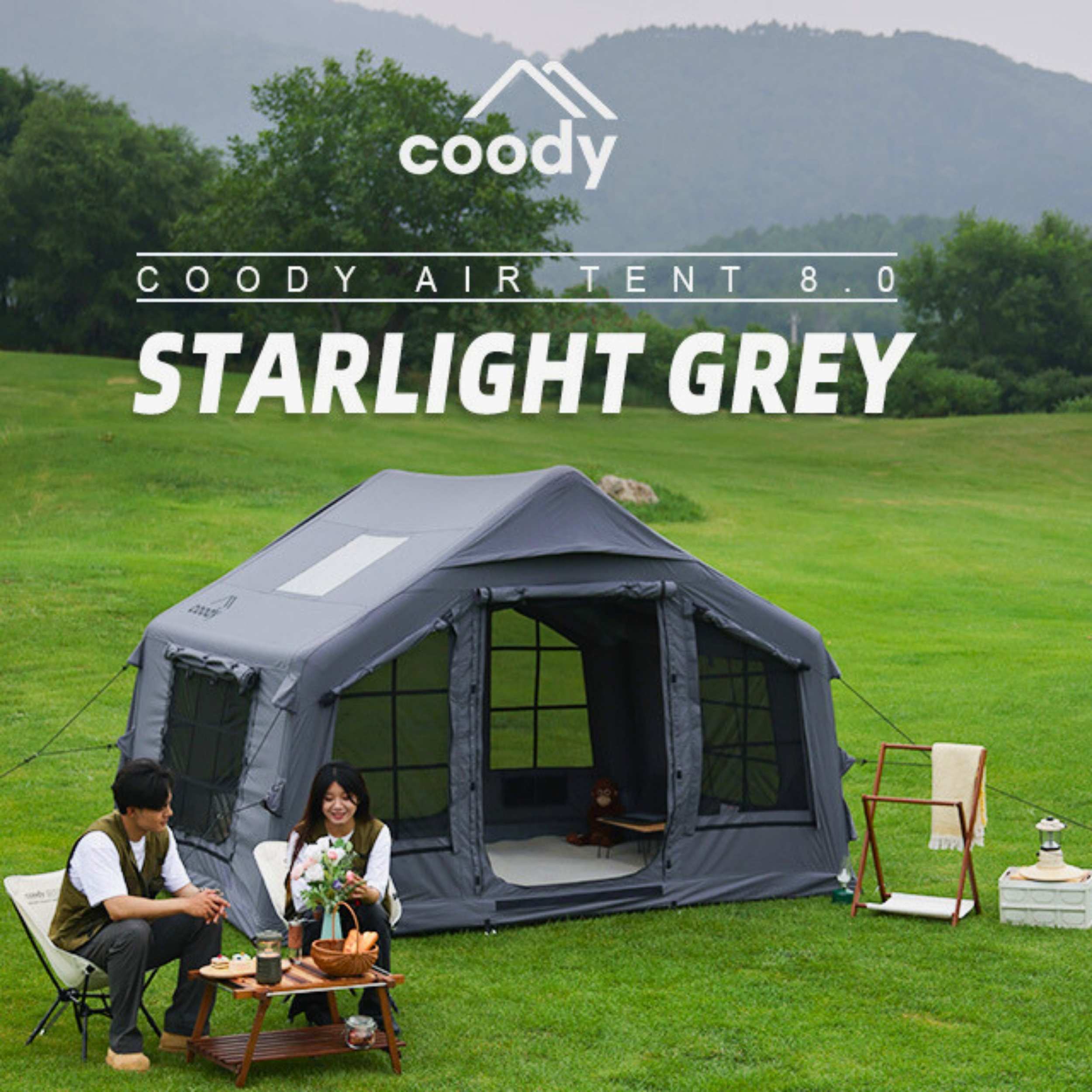 Coody 8.0 Gray - Inflatable Tent House for Camping 1-4 person - Image 12