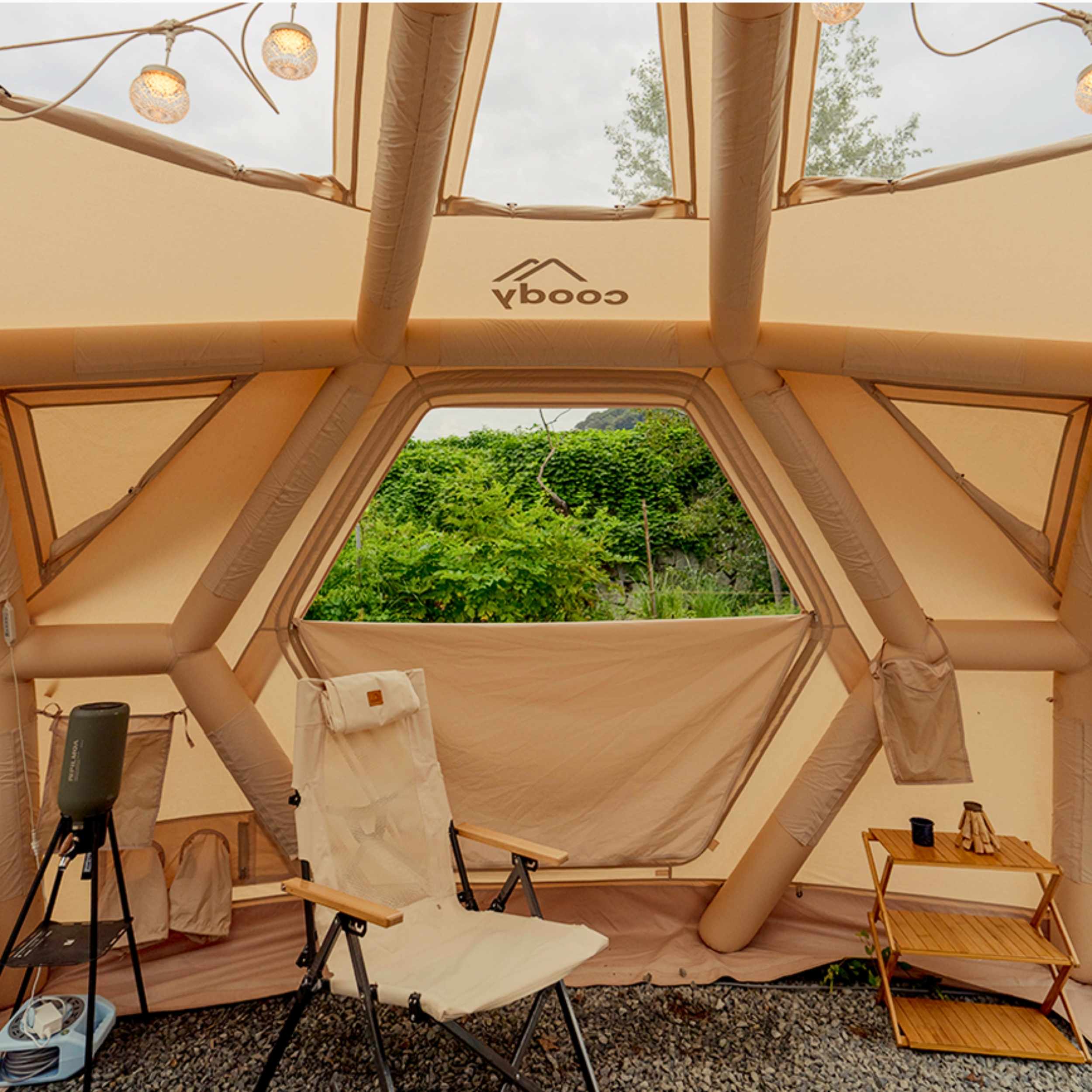 Coody Hub Pro Beige- Inflatable Tent for Camping (2-6 Person) - Image 11