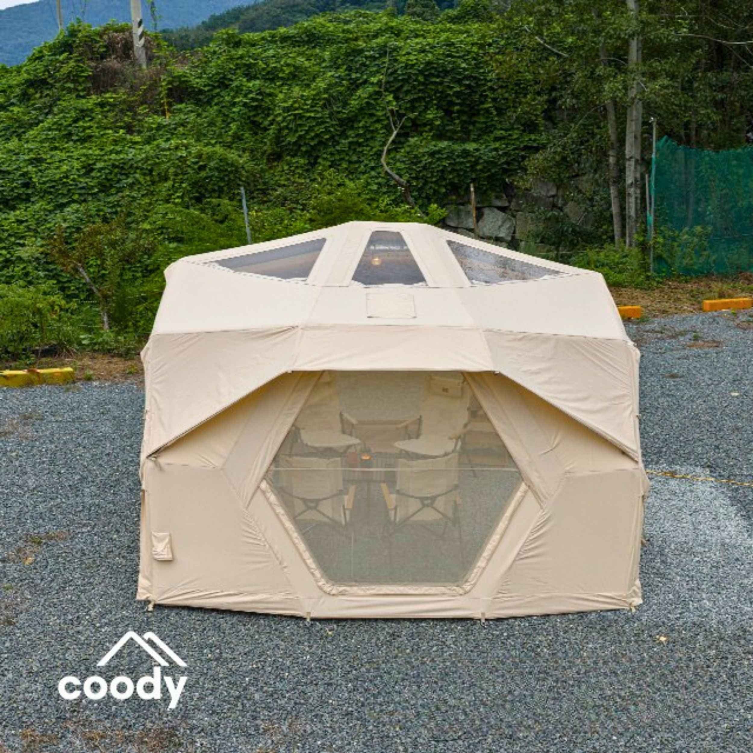 Coody Hub Pro Beige- Inflatable Tent for Camping (2-6 Person) - Image 15