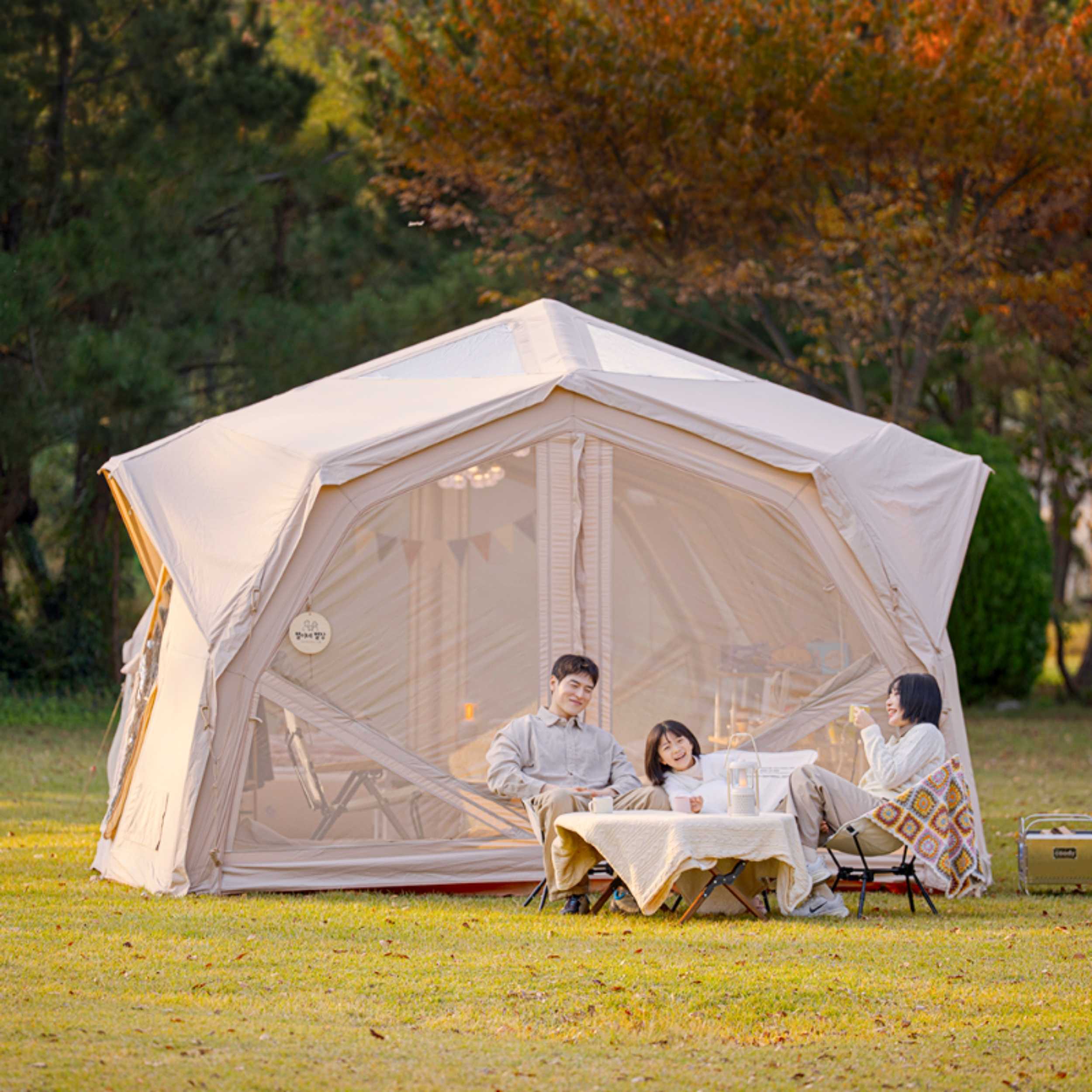 Coody Hub Pro Beige- Inflatable Tent for Camping (2-6 Person) - Image 16