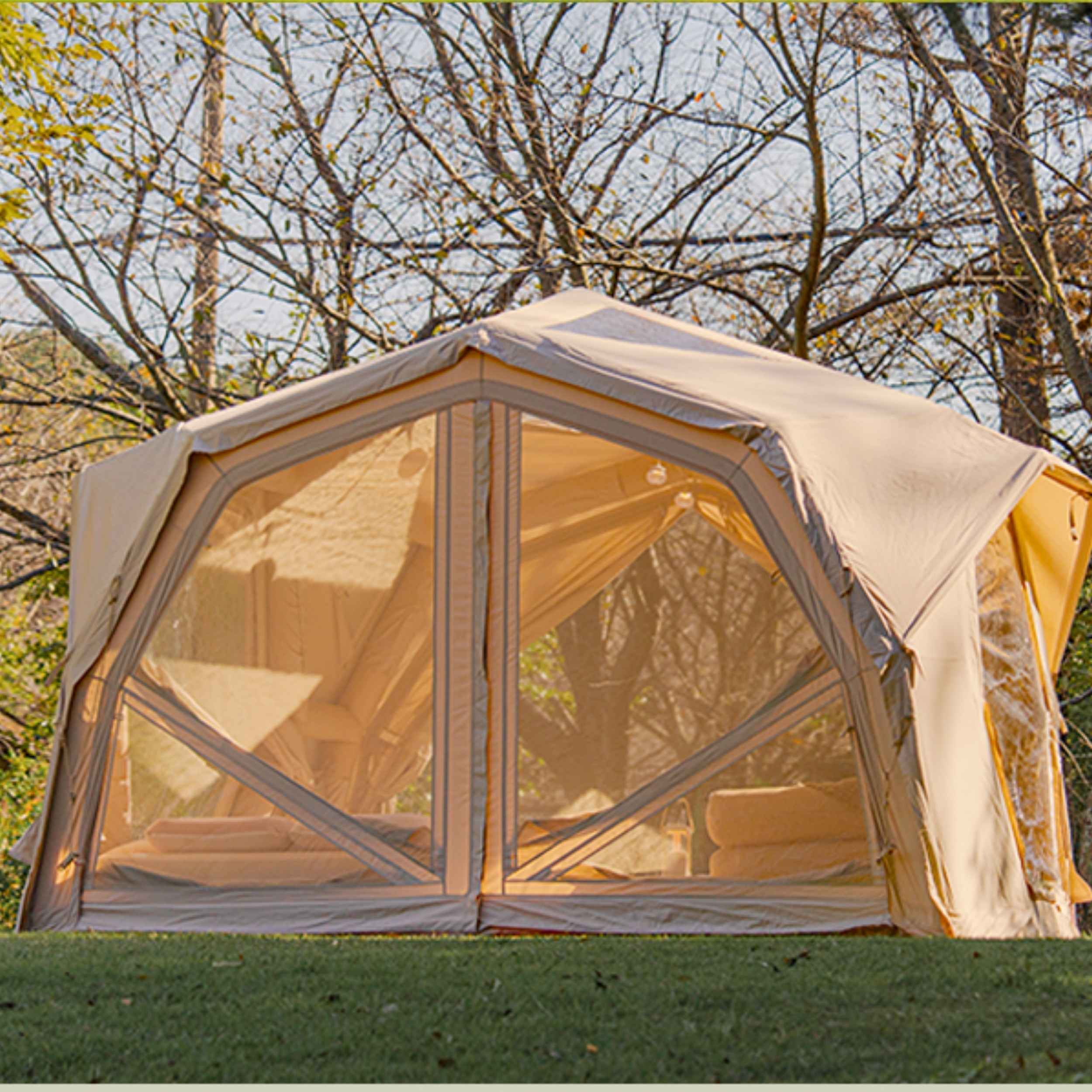 Coody Hub Pro Beige- Inflatable Tent for Camping (2-6 Person) - Image 17