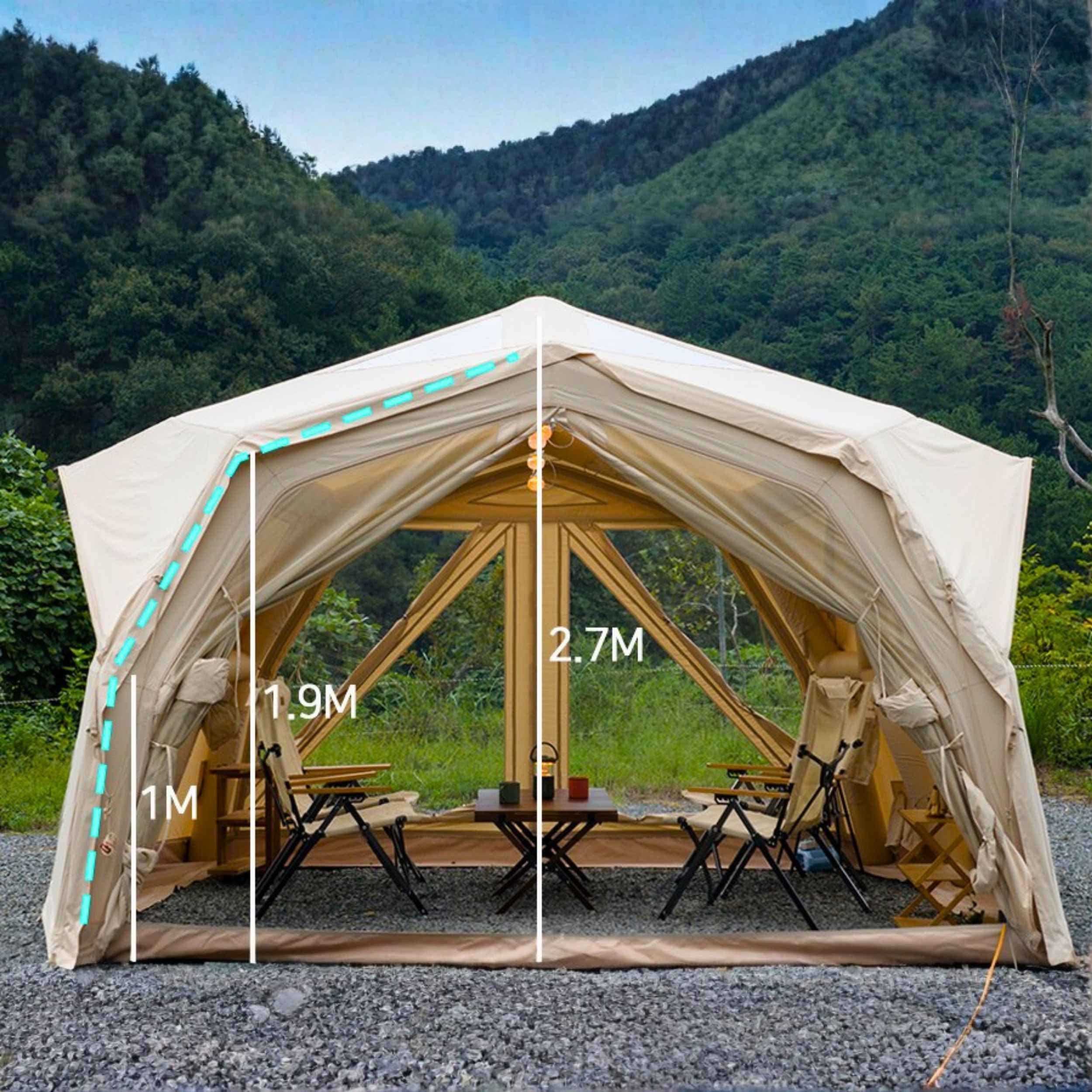 Coody Hub Pro Beige- Inflatable Tent for Camping (2-6 Person) - Image 3