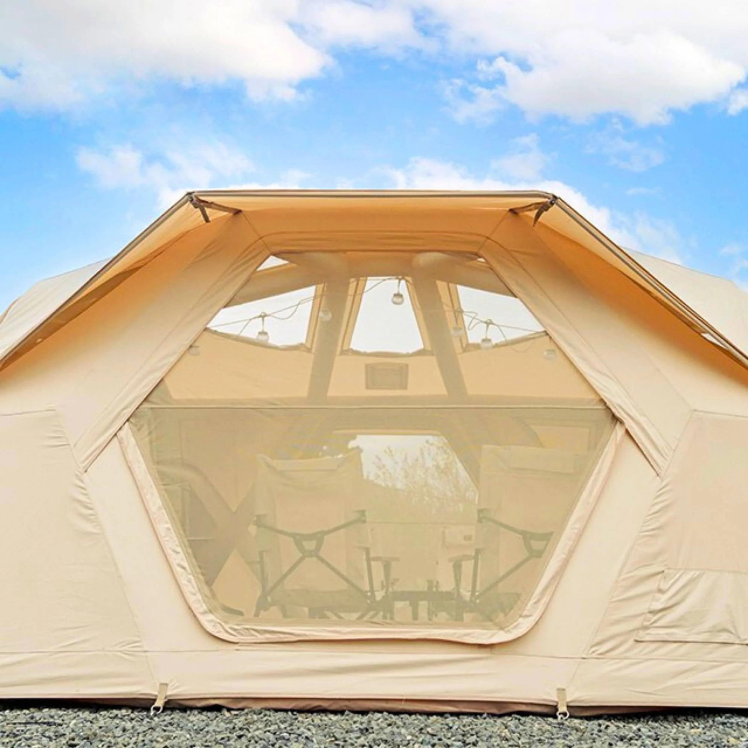 Coody Hub Pro Beige- Inflatable Tent for Camping (2-6 Person) - Image 7