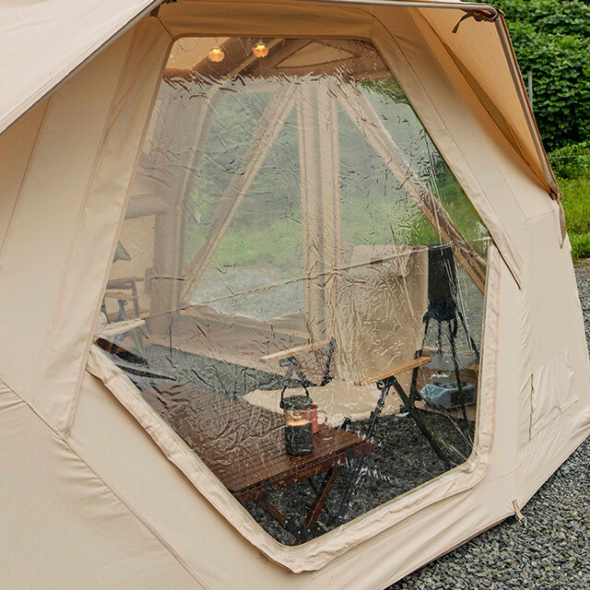 Coody Hub Pro Beige- Inflatable Tent for Camping (2-6 Person) - Image 9