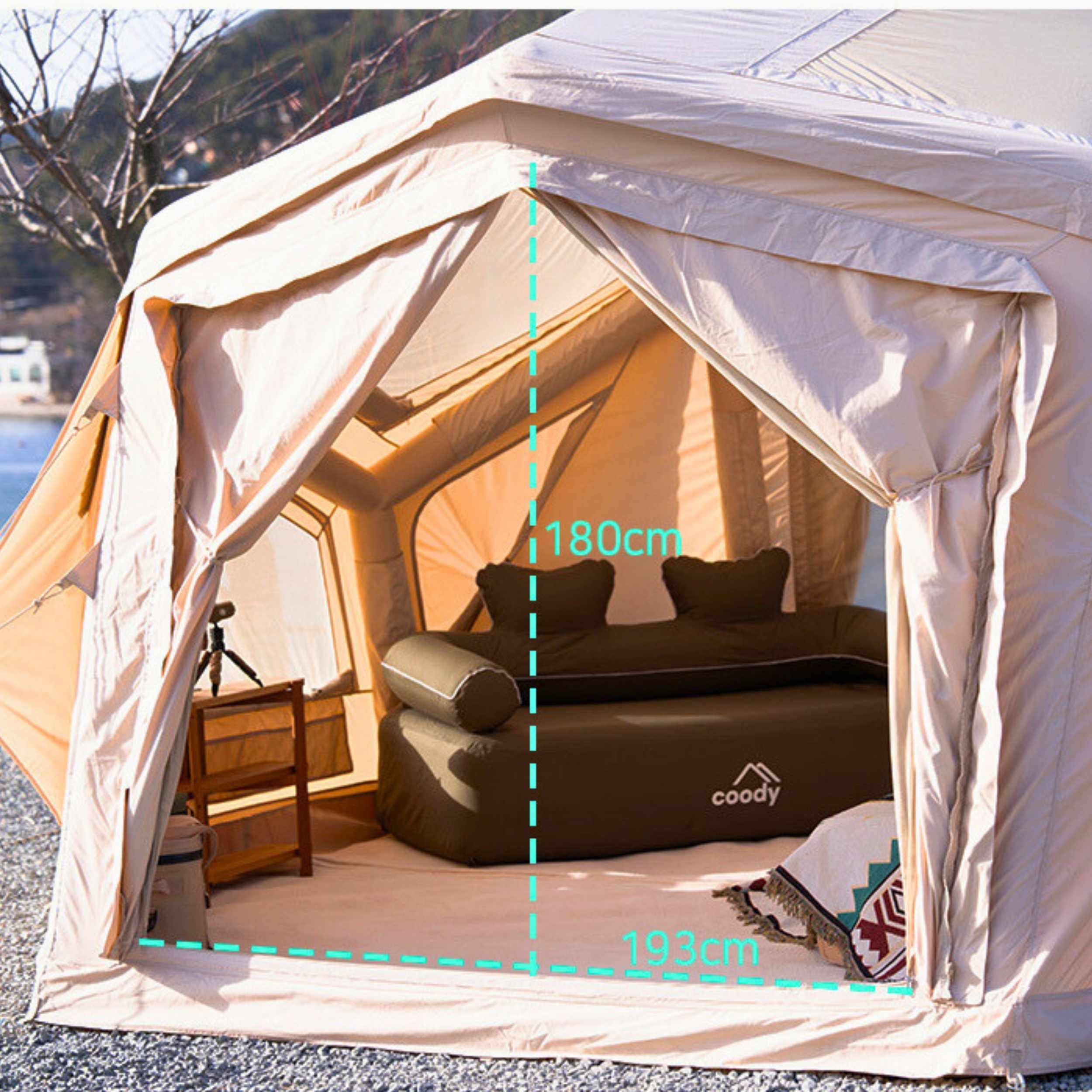 Coody | RBM Bestona Inflatable Tent for 2-4 Person (Beige) - Image 4