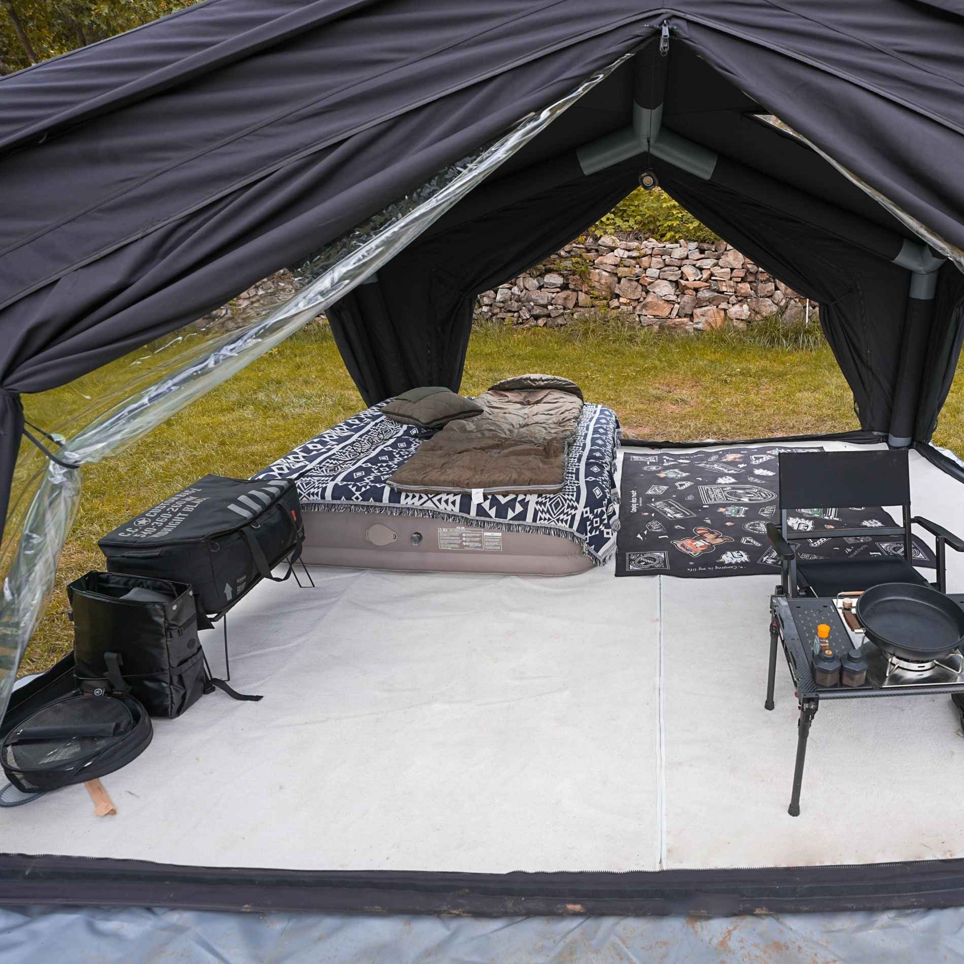 Coody | RBM Hub Shelter Inflatable Tent for 2-6 Person (Black) - Image 5