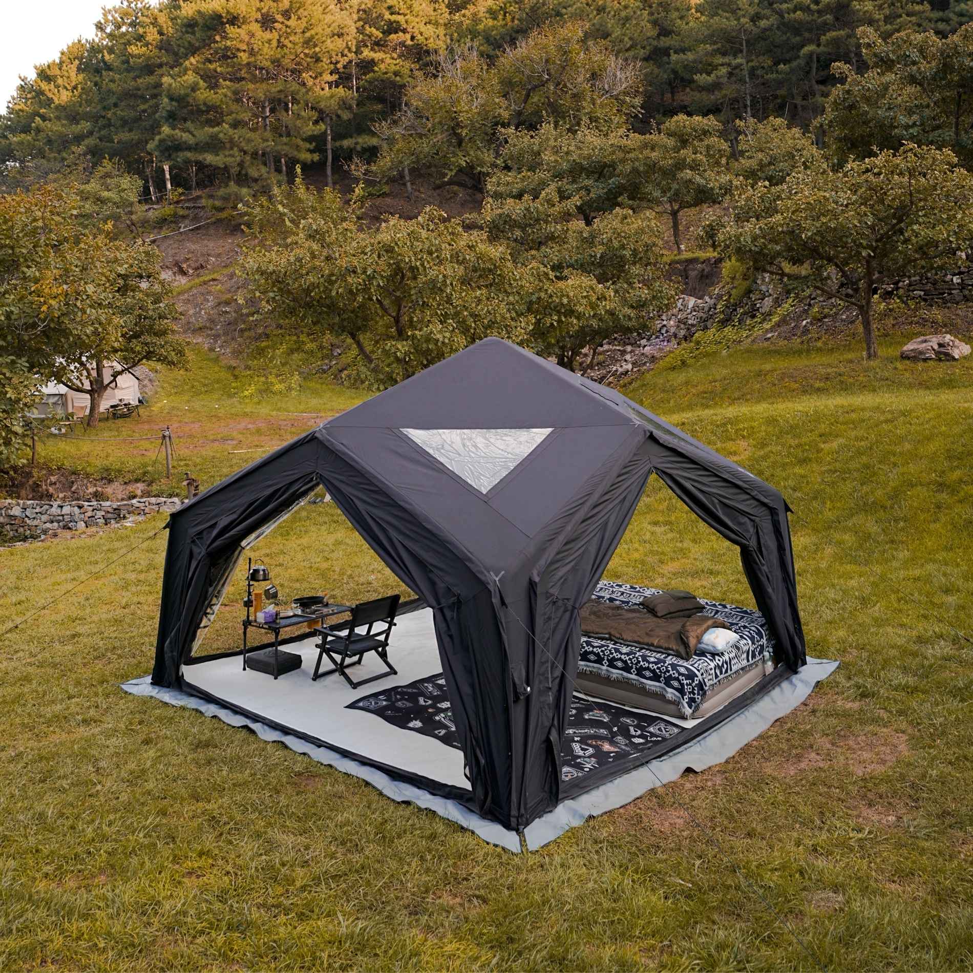 Coody | RBM Hub Shelter Inflatable Tent for 2-6 Person (Black) - Image 9