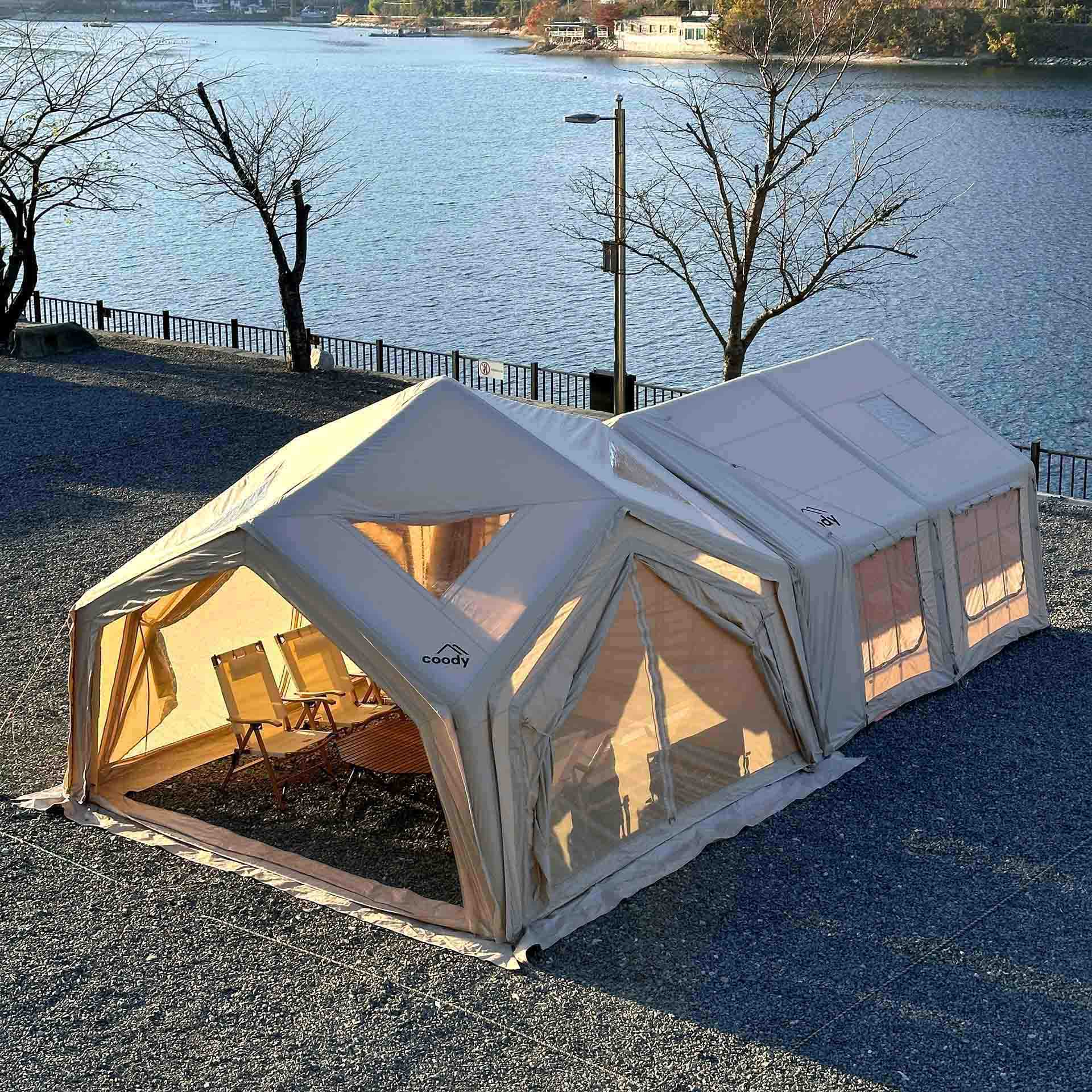 Coody Hub Shelter Beige - Inflatable Tent for Camping (2-6 Person) - Image 10