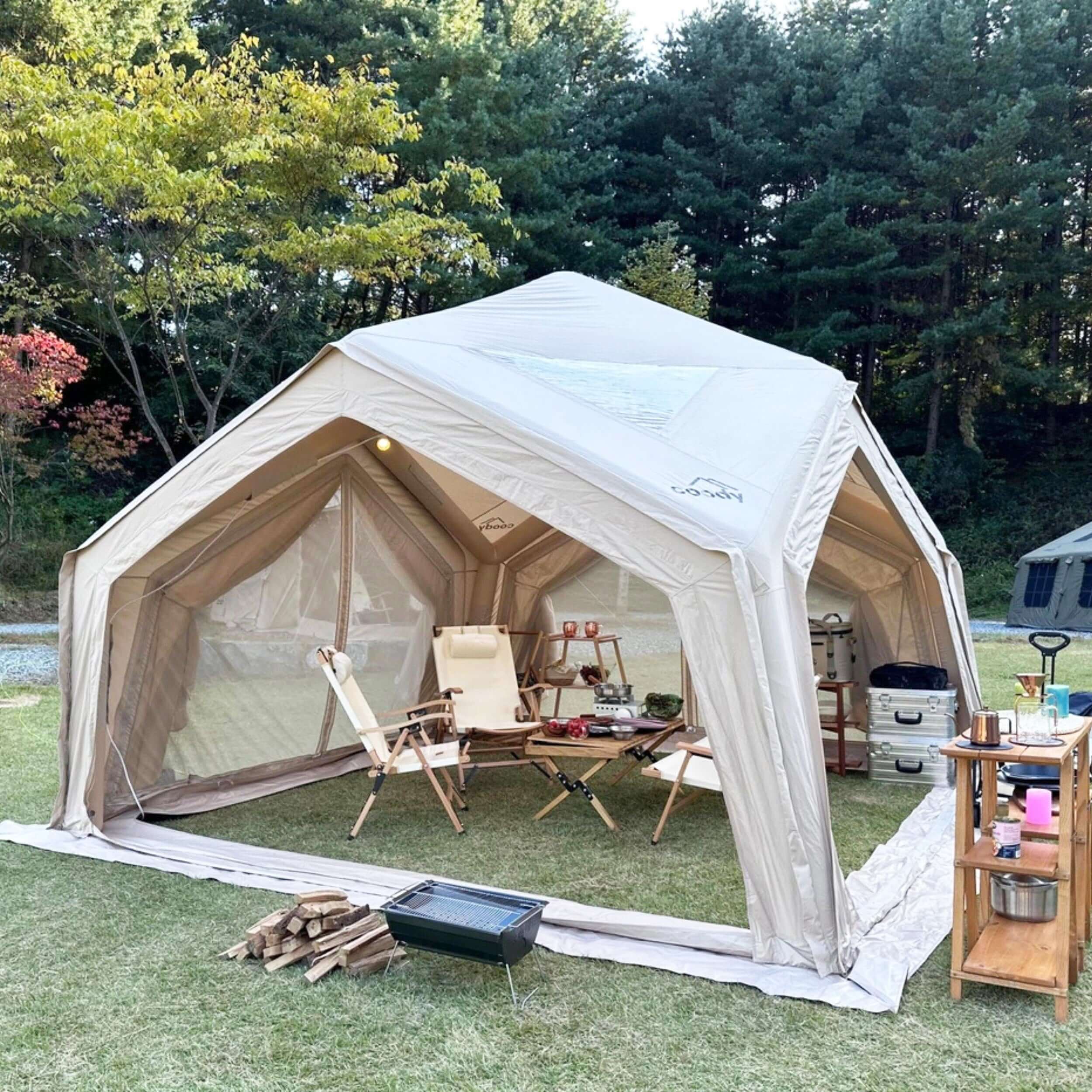 Coody Hub Shelter Beige - Inflatable Tent for Camping (2-6 Person) - Image 7