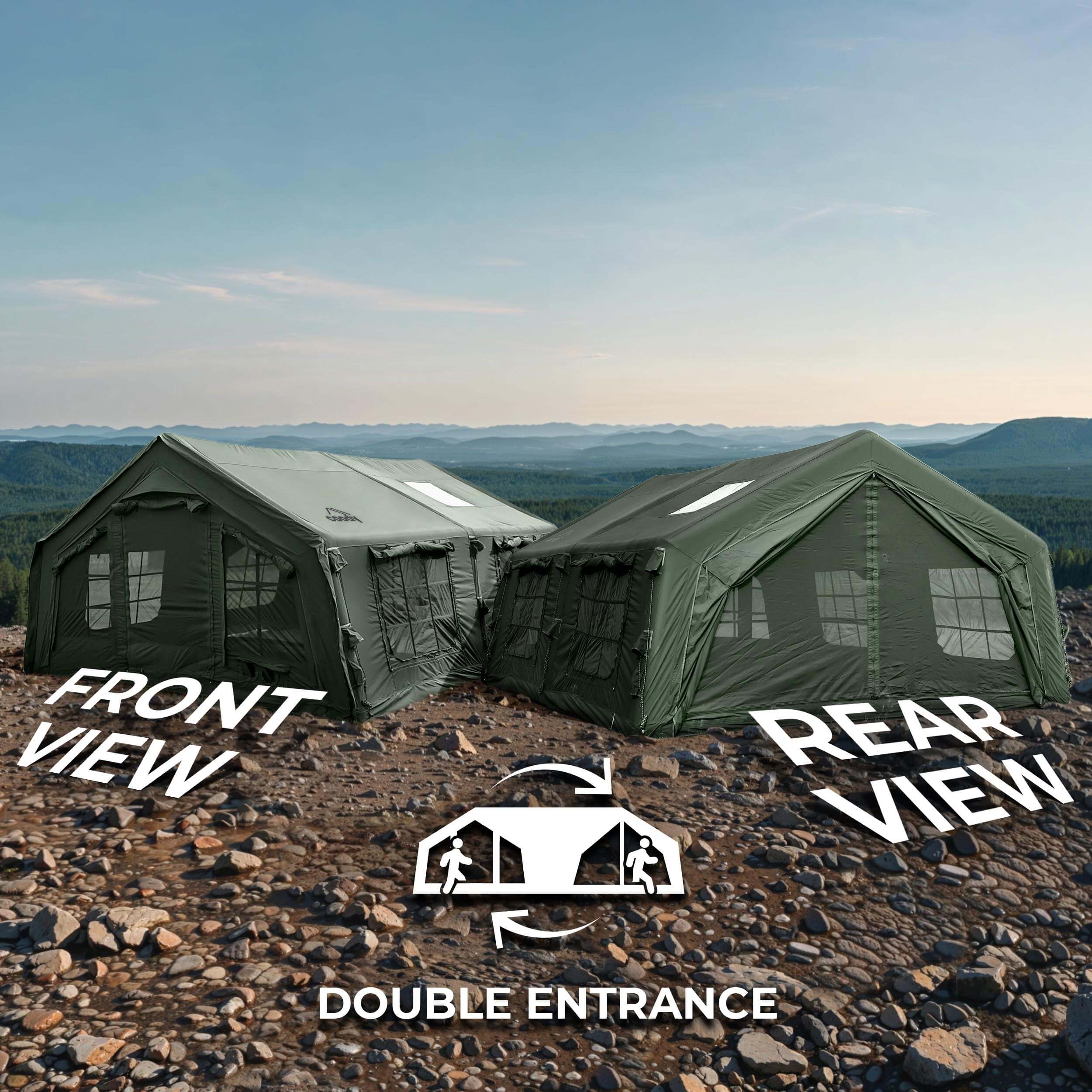 Coody 17.2 (Koala-7) Forest Green Large Inflatable Tent for Camping (2-10 person) - Image 5