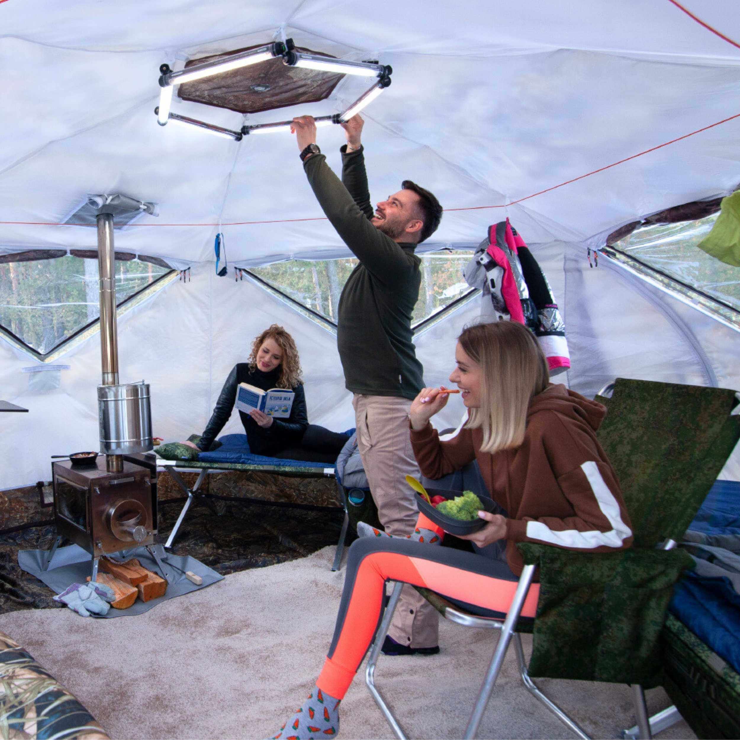 RBM All-Seasons tent Hexagon for 2-9 person + Wood Stove Caminus M - Image 5