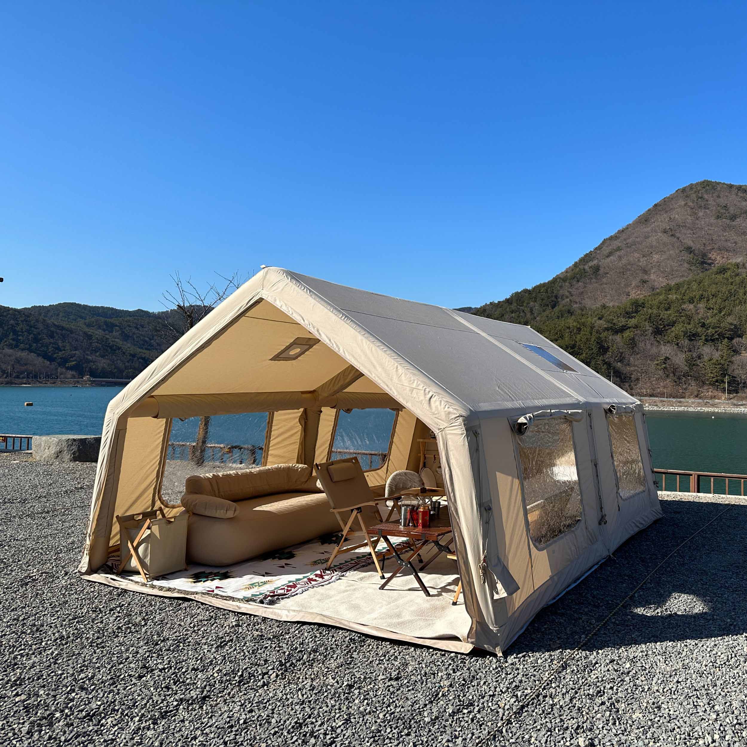 Coody 17.2 (Koala-7) Beige Large Inflatable Tent for Camping (2-10 person) - Image 11