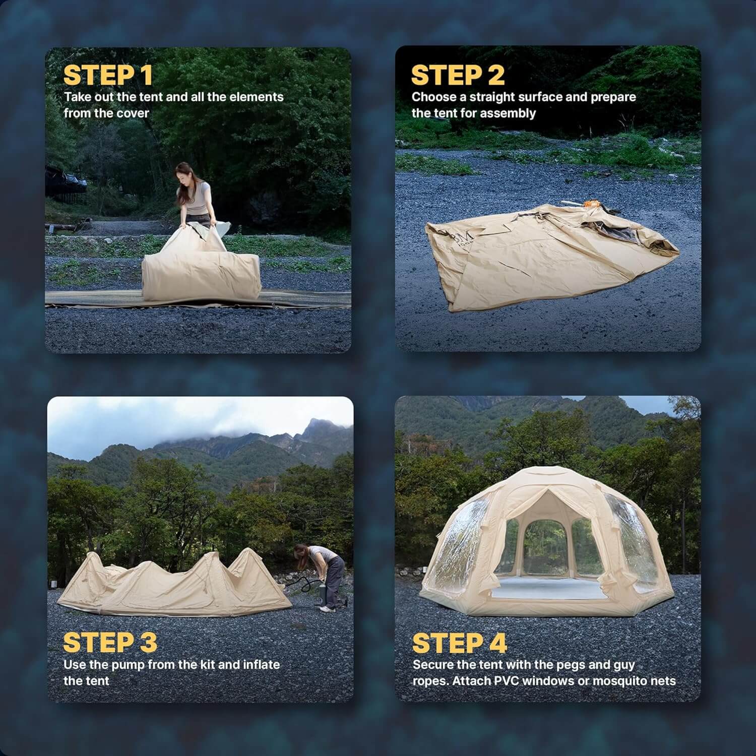 Coody Aurora Dome Beige - Luxury Inflatable Tent (2-4 person) - Image 11