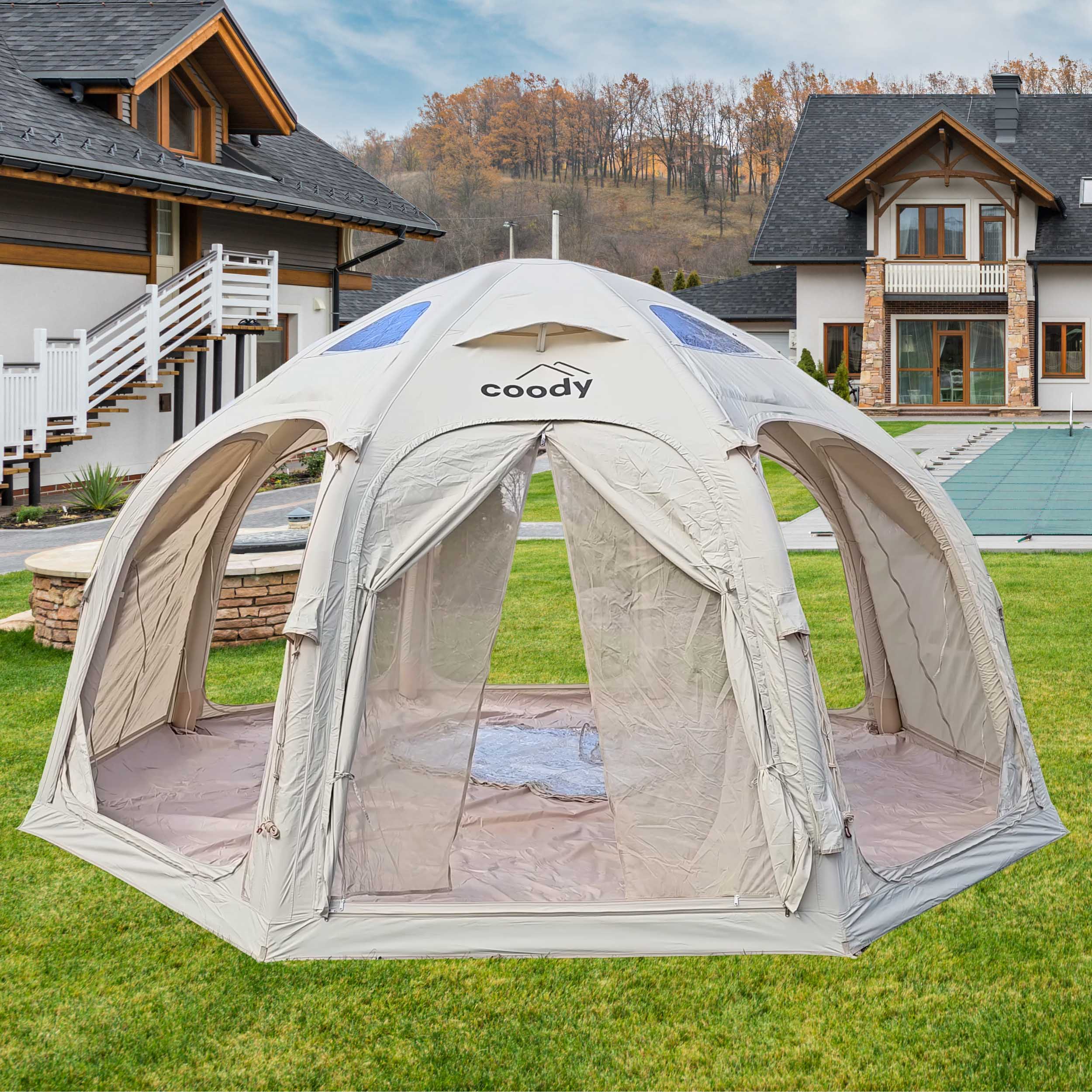 Coody Aurora Dome Beige - Luxury Inflatable Tent (2-4 person) - Image 8