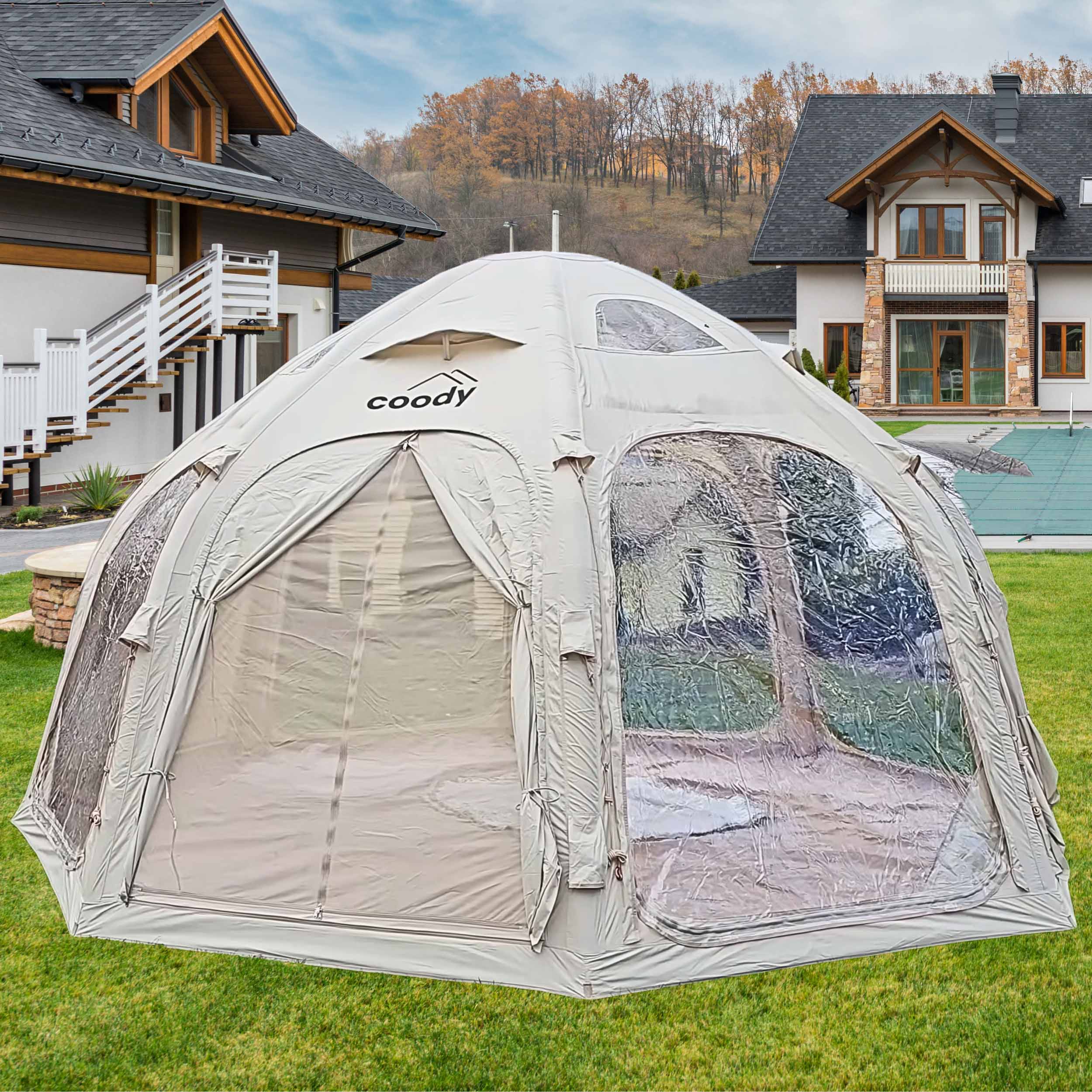 Coody Aurora Dome Beige - Luxury Inflatable Tent (2-4 person) - Image 9