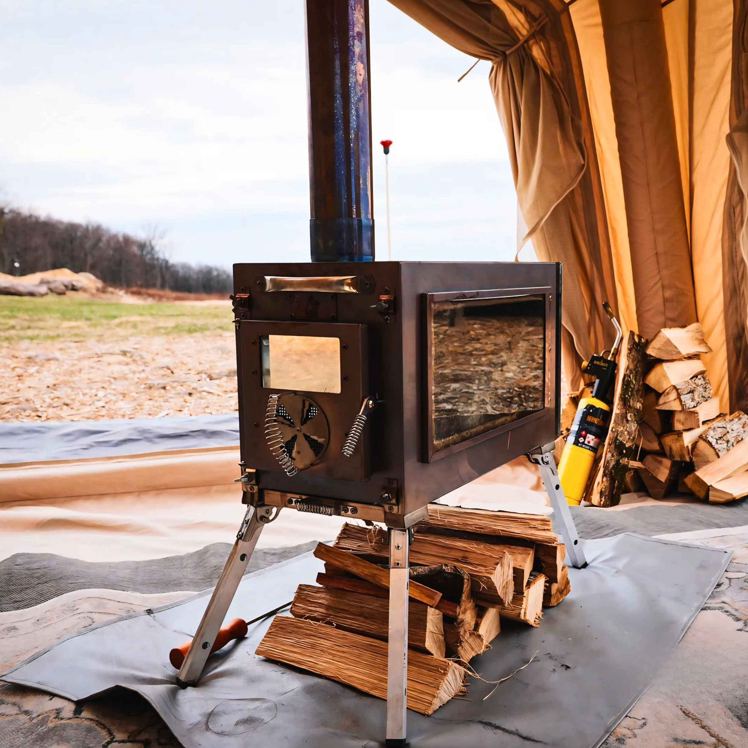 Coody 17.2 Beige (2-10 person) + RBM Wood Stove Caminus M - Image 14