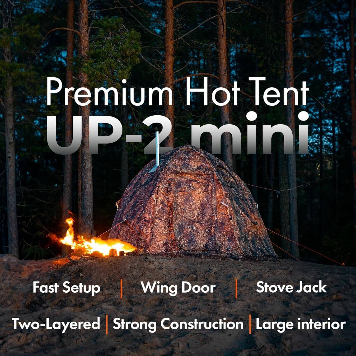 RBM Outdoors UP-2 Mini - All-Seasons Double Layer Hot Tent for 1-3 person - Image 11