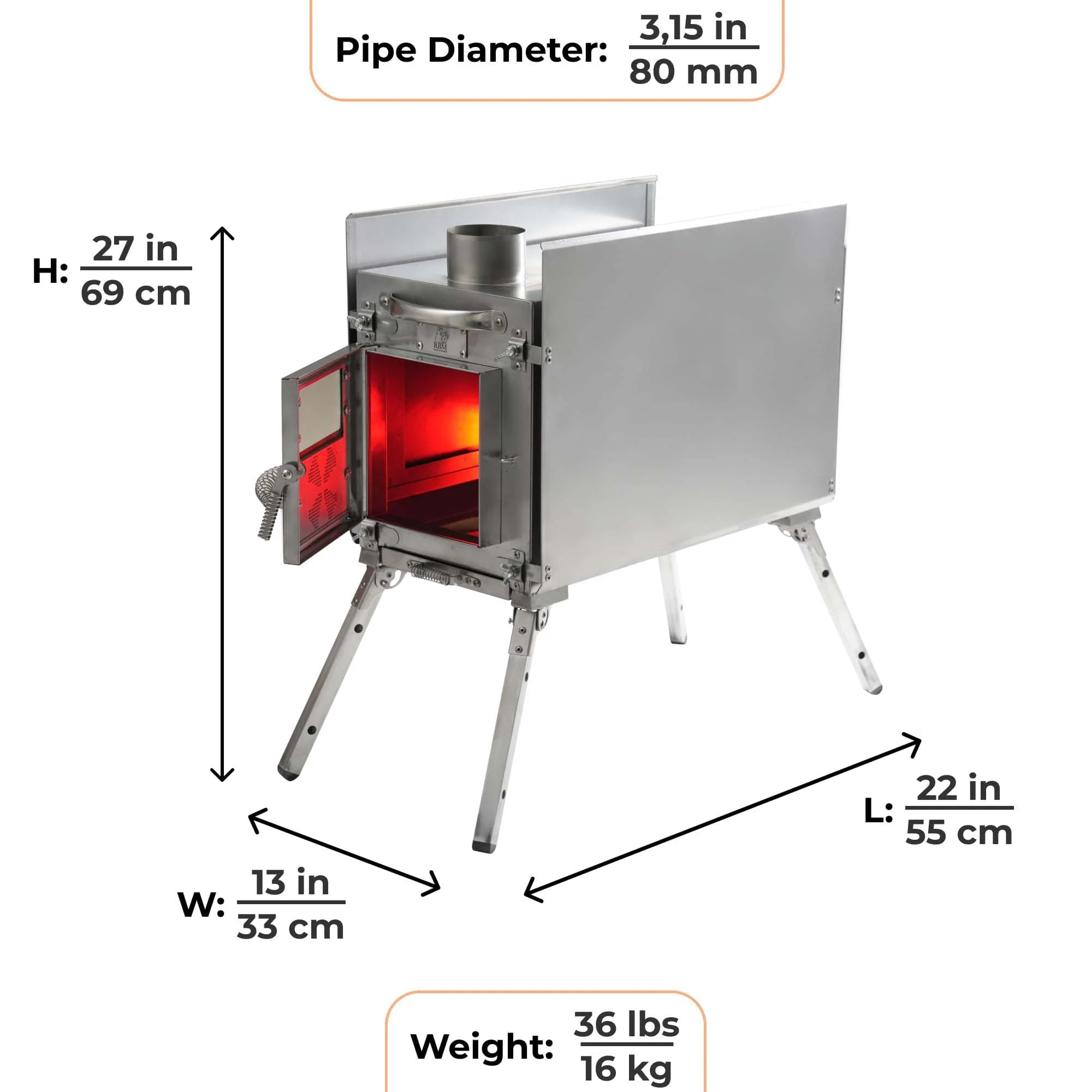 RBM All-Seasons tent UP-5 for 2-6 person + Wood Stove Caminus M - Image 15