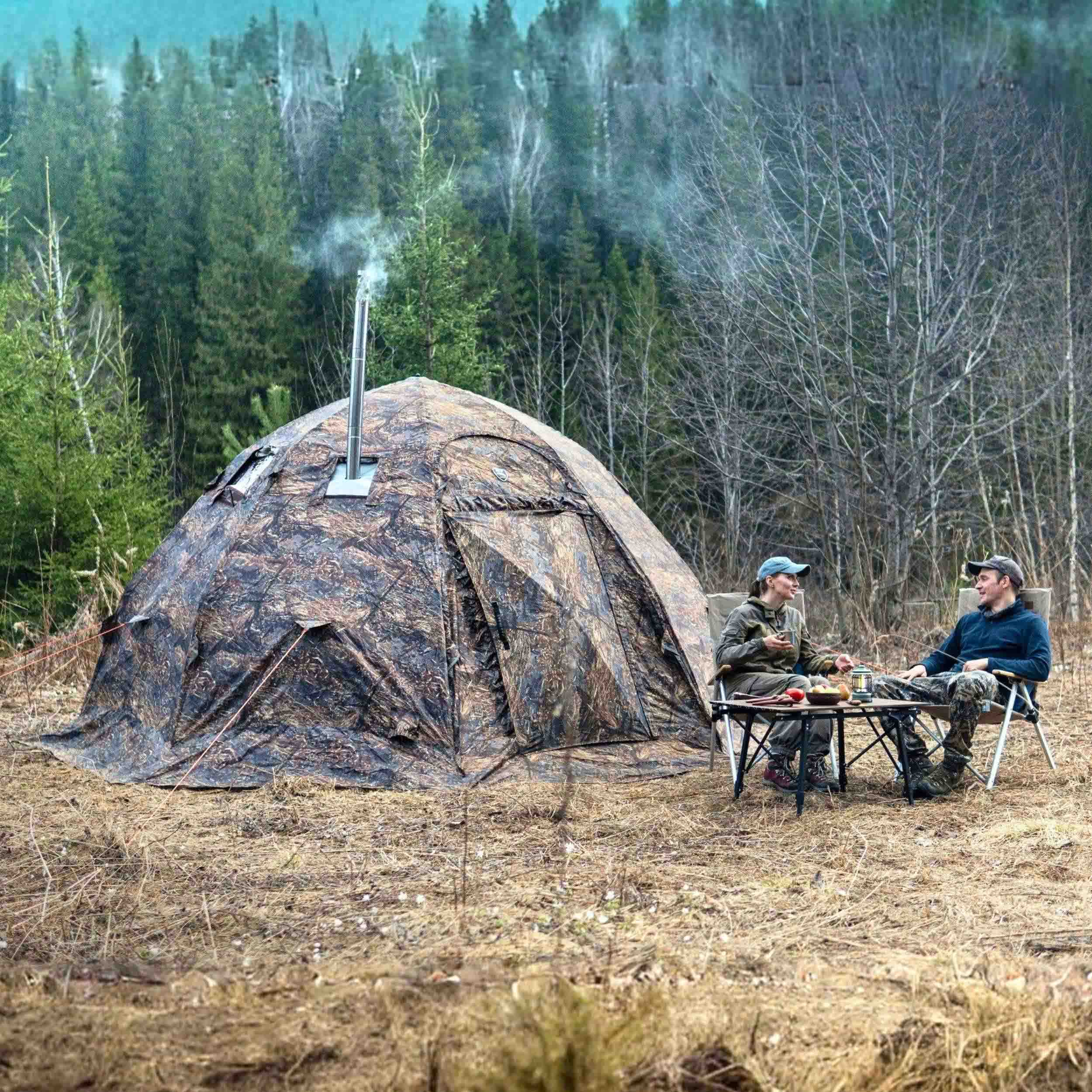 RBM All-Seasons tent  UP-5 for 2-6 person + Wood Stove Caminus M + Three-Layer Floor - Image 14